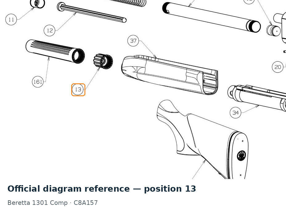 Beretta A400 / 1301 Forend Nut
