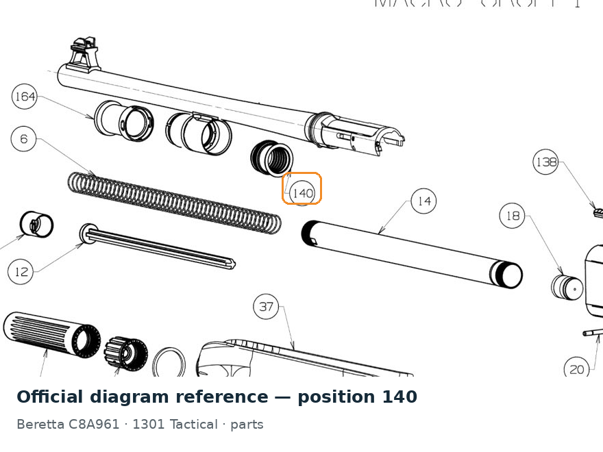 Beretta A400 / 1301 Gas Piston Assembly