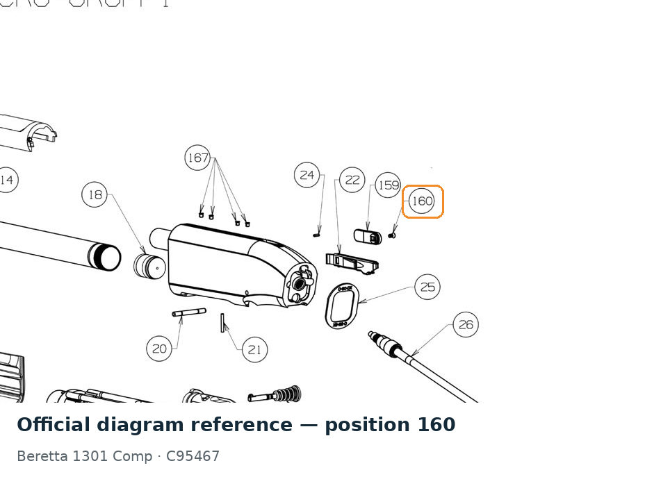 Beretta 1301 Oversized Bolt Release Button Screw