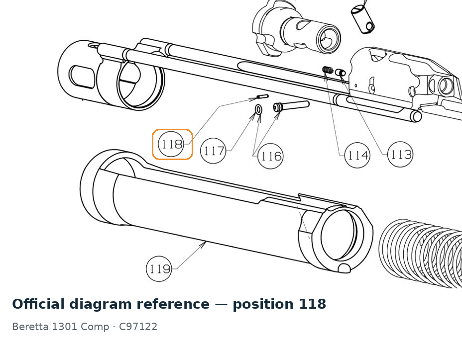 Beretta A400 / 1301 Cocking Handle Roll Pin