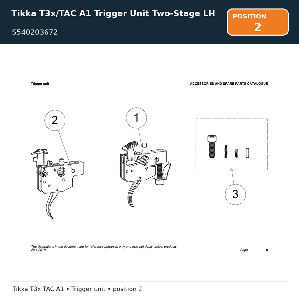 Tikka T3x/TAC A1 Trigger Unit Two-Stage LH