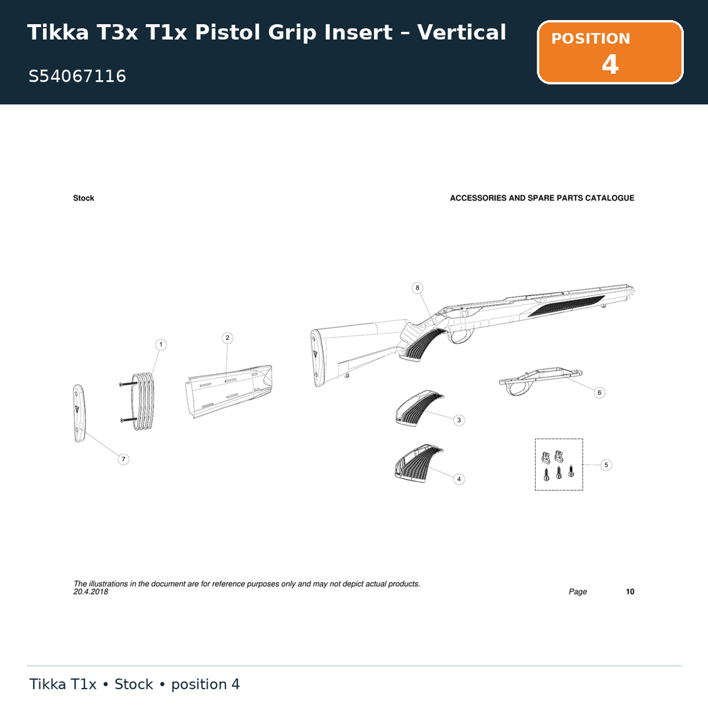 Tikka T3x T1x Pistol Grip Insert – Vertical