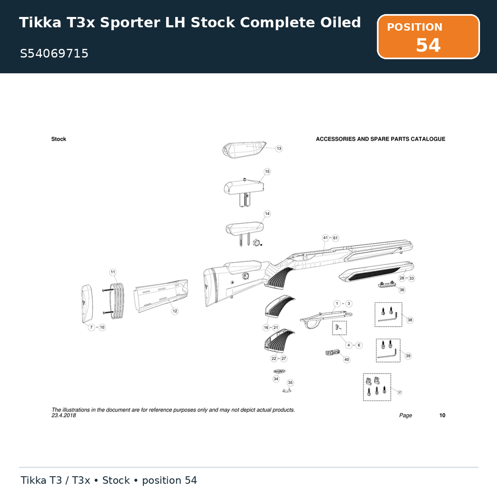 Tikka T3x Sporter LH Stock Complete Oiled