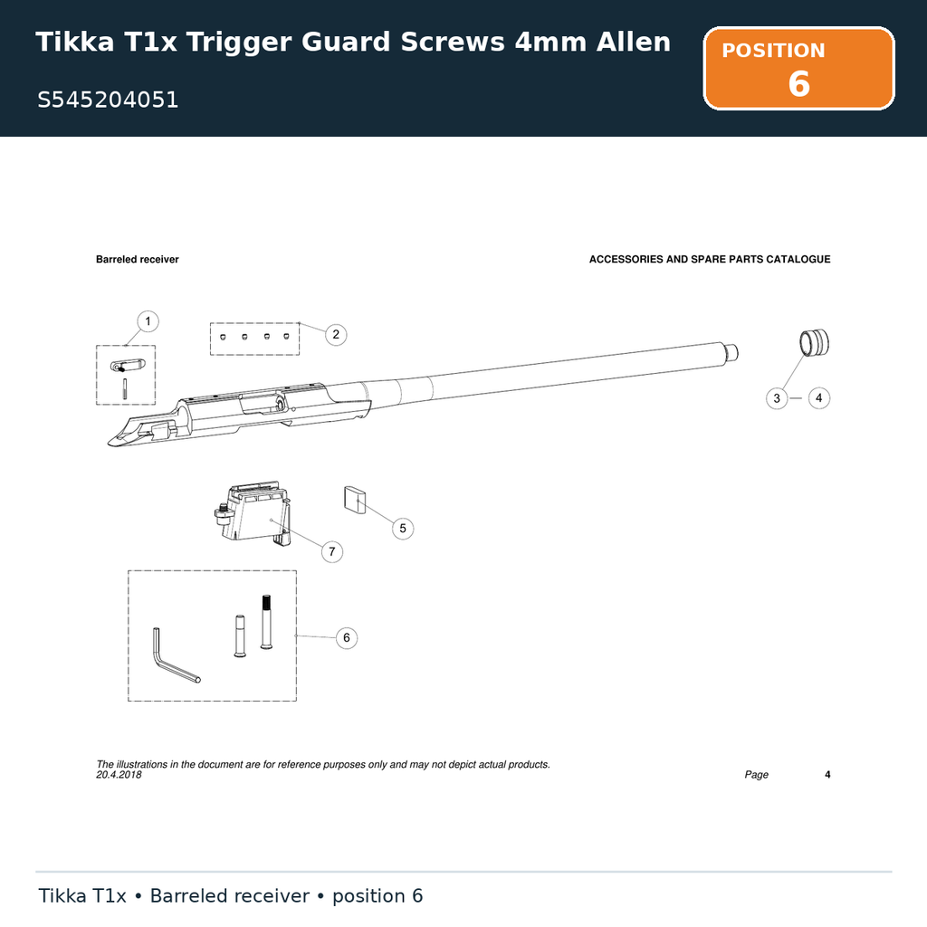 Tikka T1x Trigger Guard Screws 4mm Allen