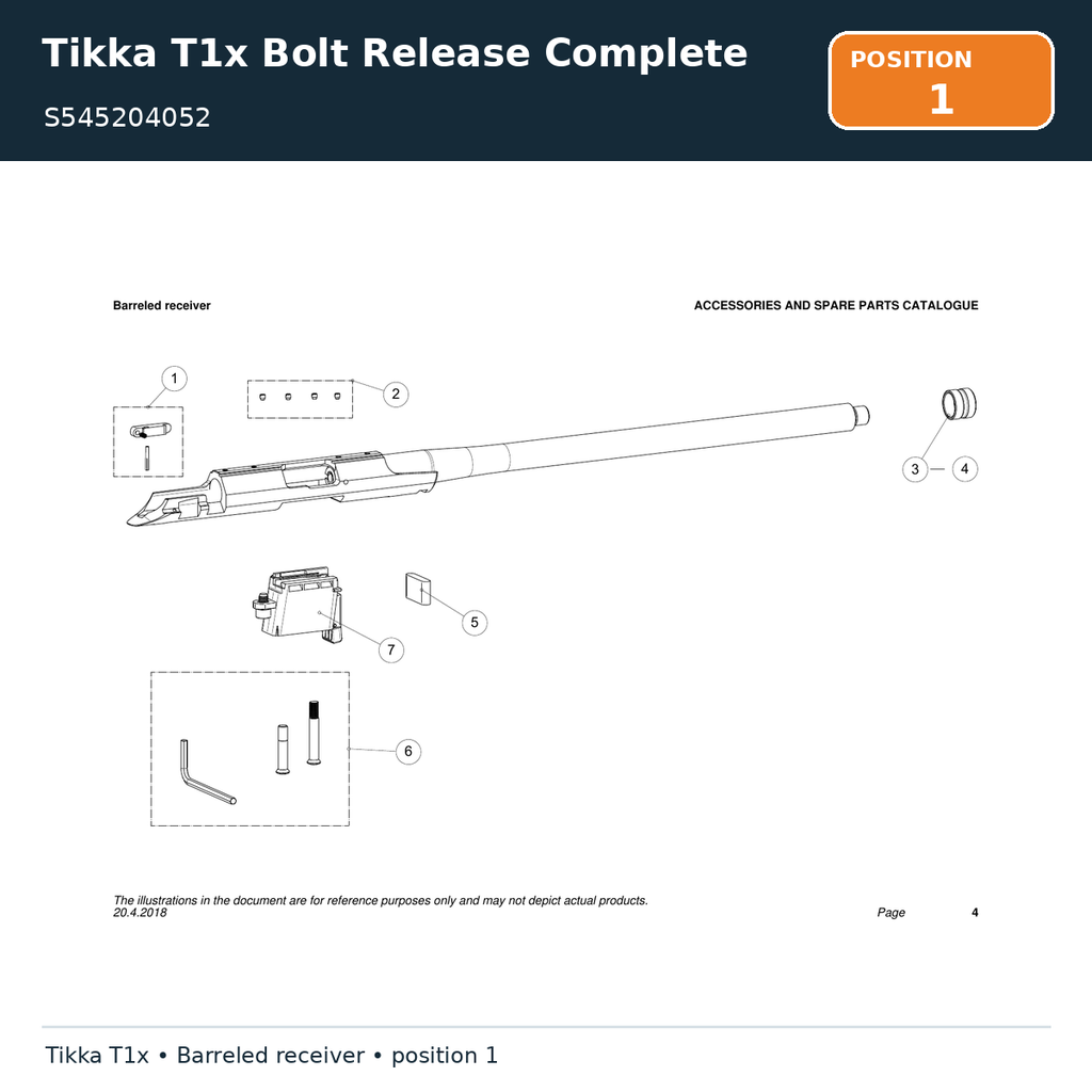 Tikka T1x Bolt Release Complete