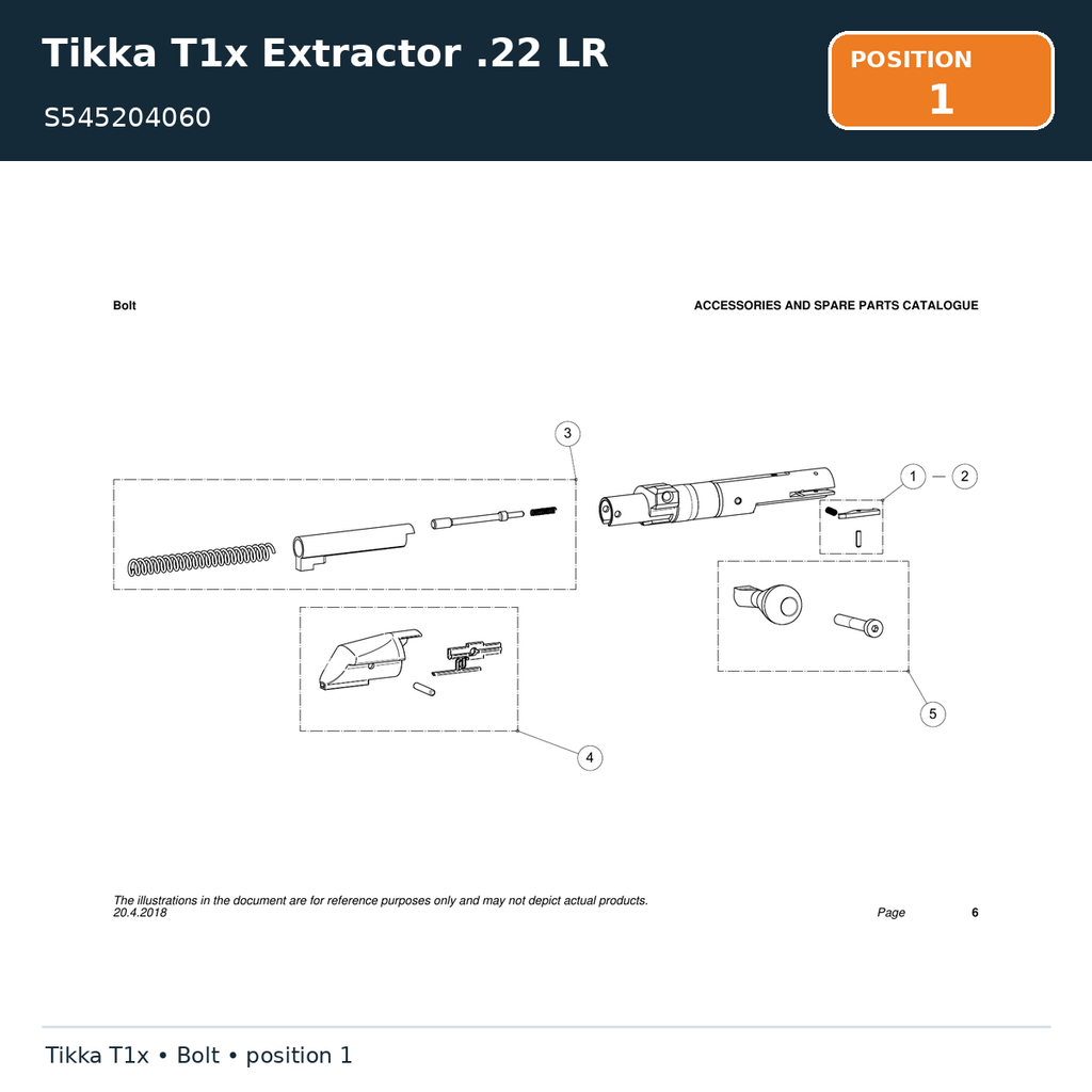 Tikka T1x Extractor .22 LR