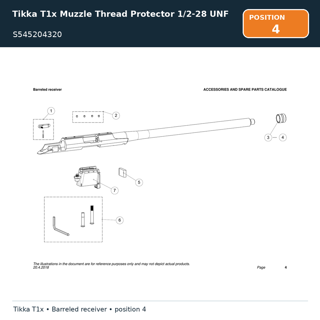 Tikka T1x Muzzle Thread Protector 1/2-28 UNF