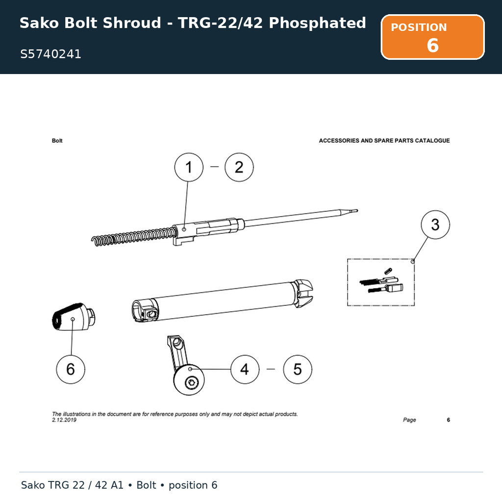 Sako Bolt Shroud - TRG-22/42 Phosphated
