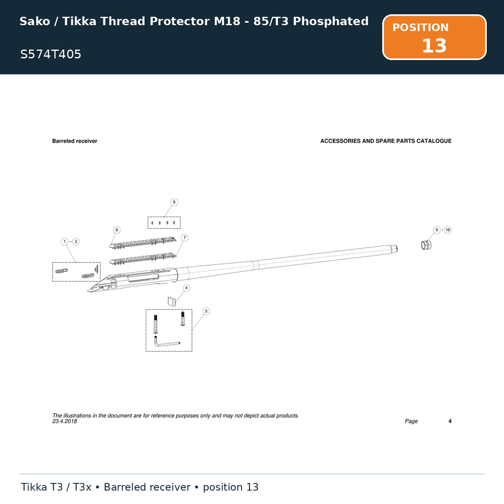 Sako / Tikka Thread Protector M18 - 85/T3 Phosphated