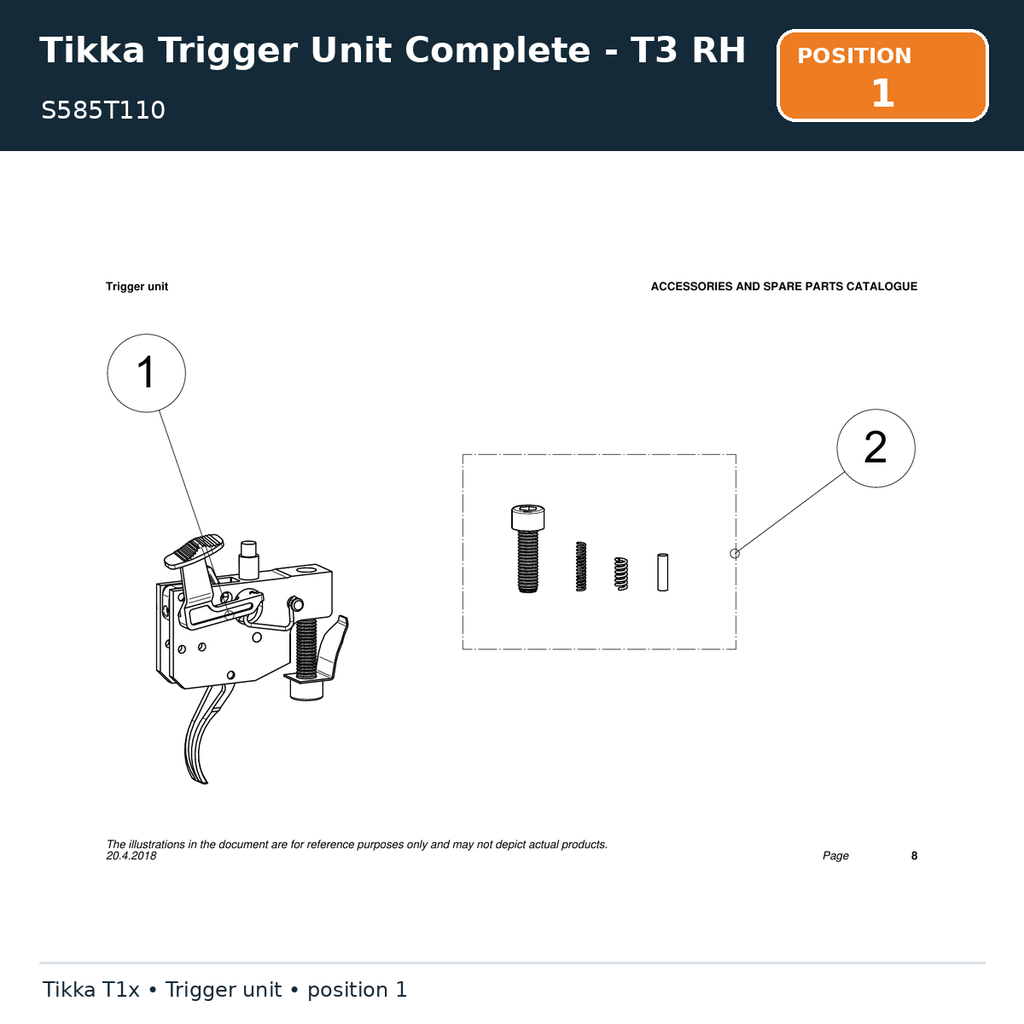 Tikka Trigger Unit Complete - T3 RH