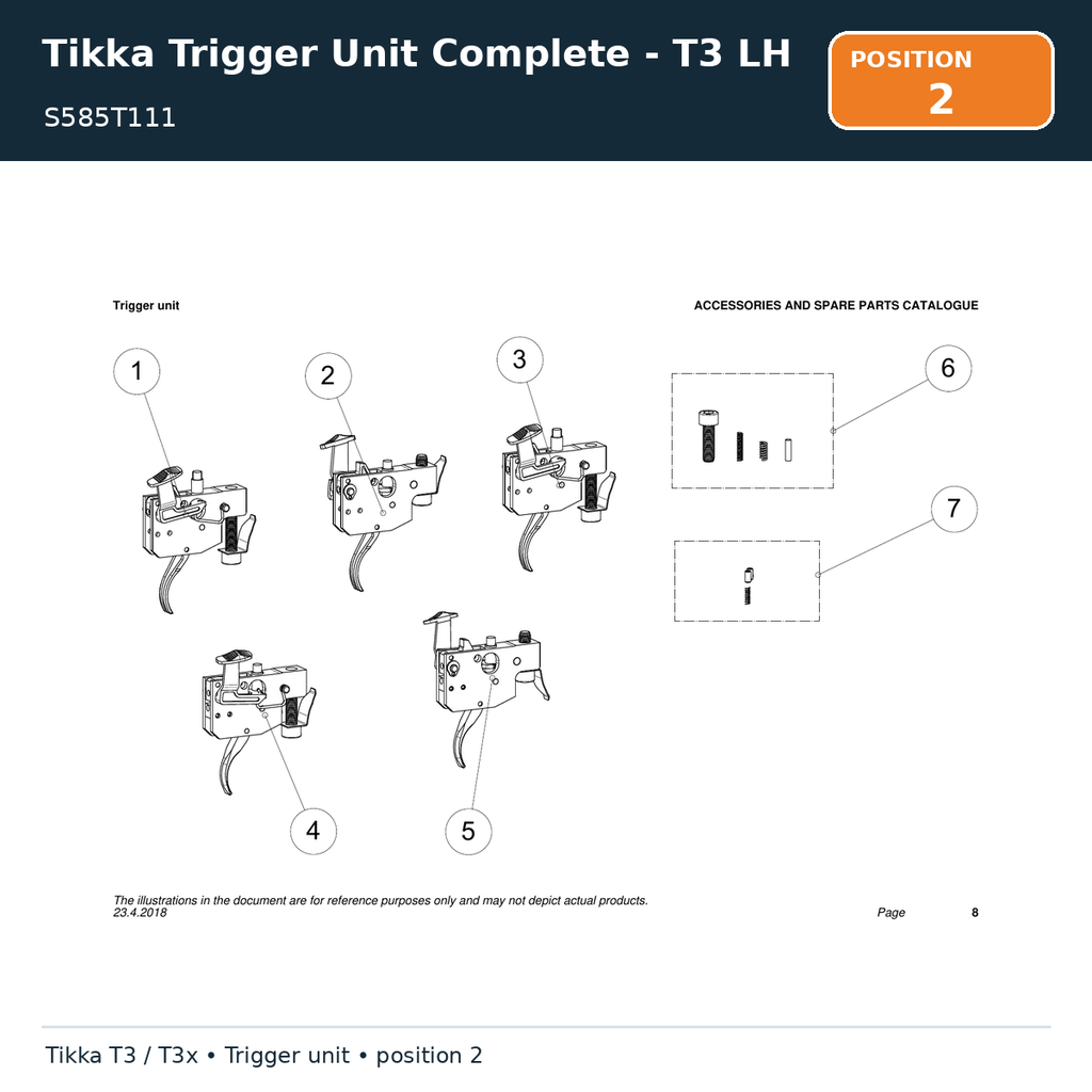 Tikka Trigger Unit Complete - T3 LH