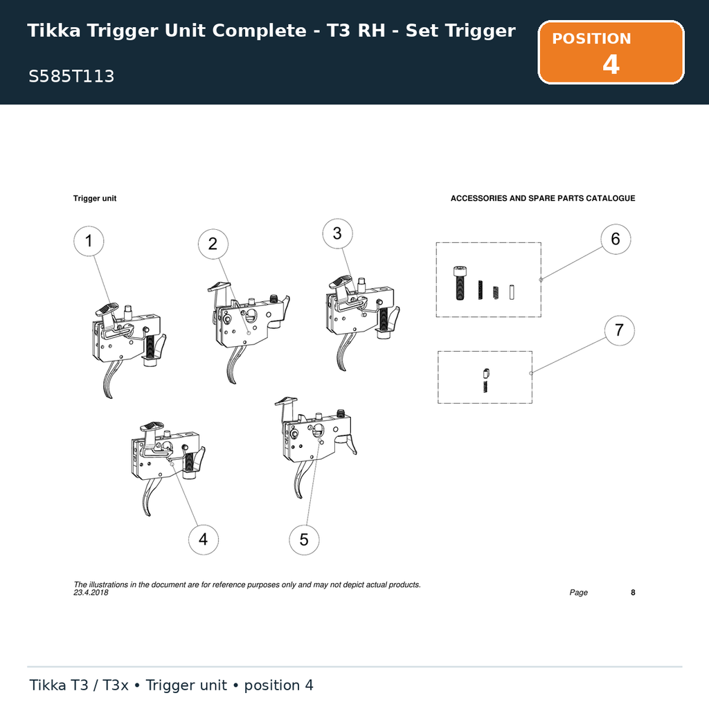 Tikka Trigger Unit Complete - T3 RH - Set Trigger
