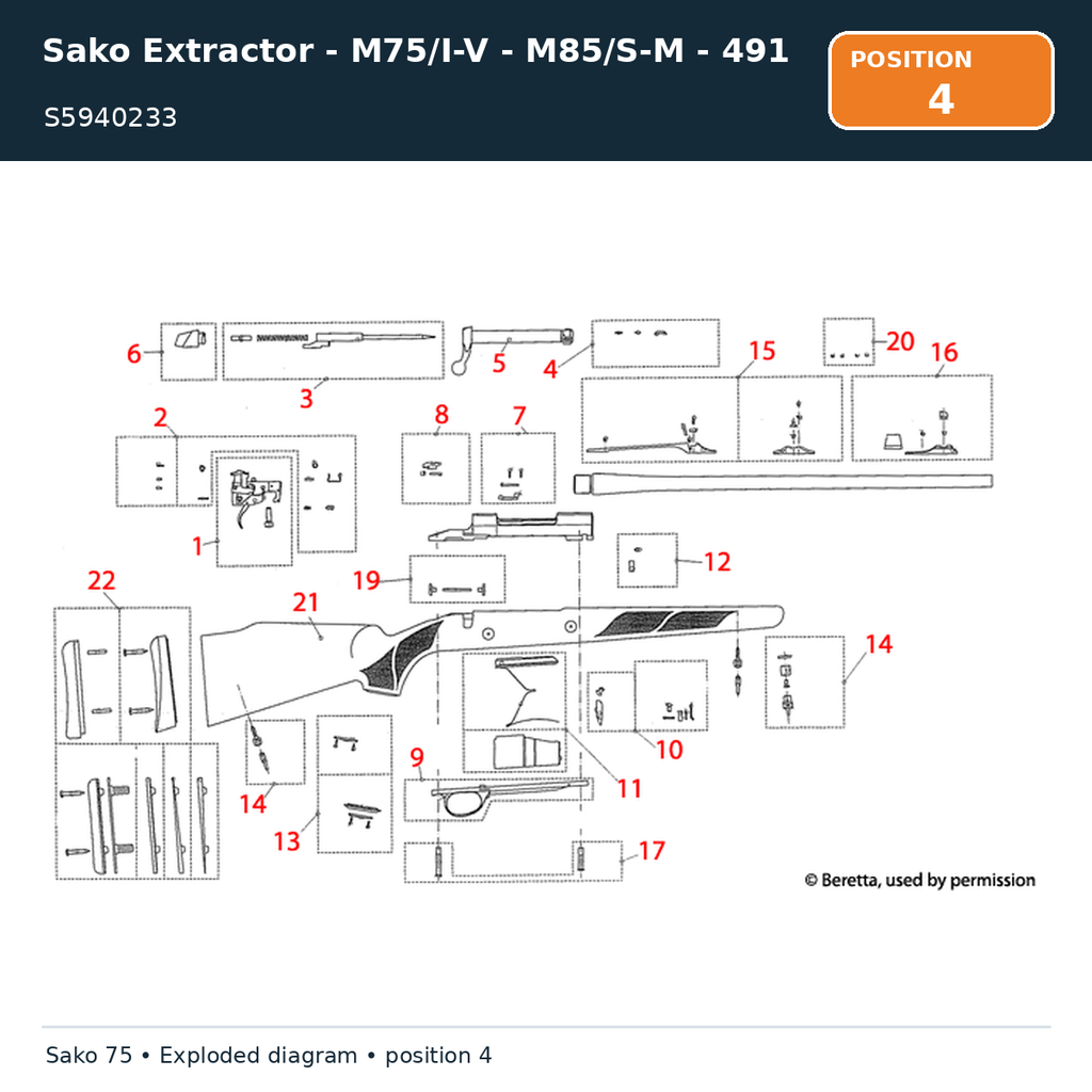 Sako Extractor - M75/I-V - M85/S-M - 491