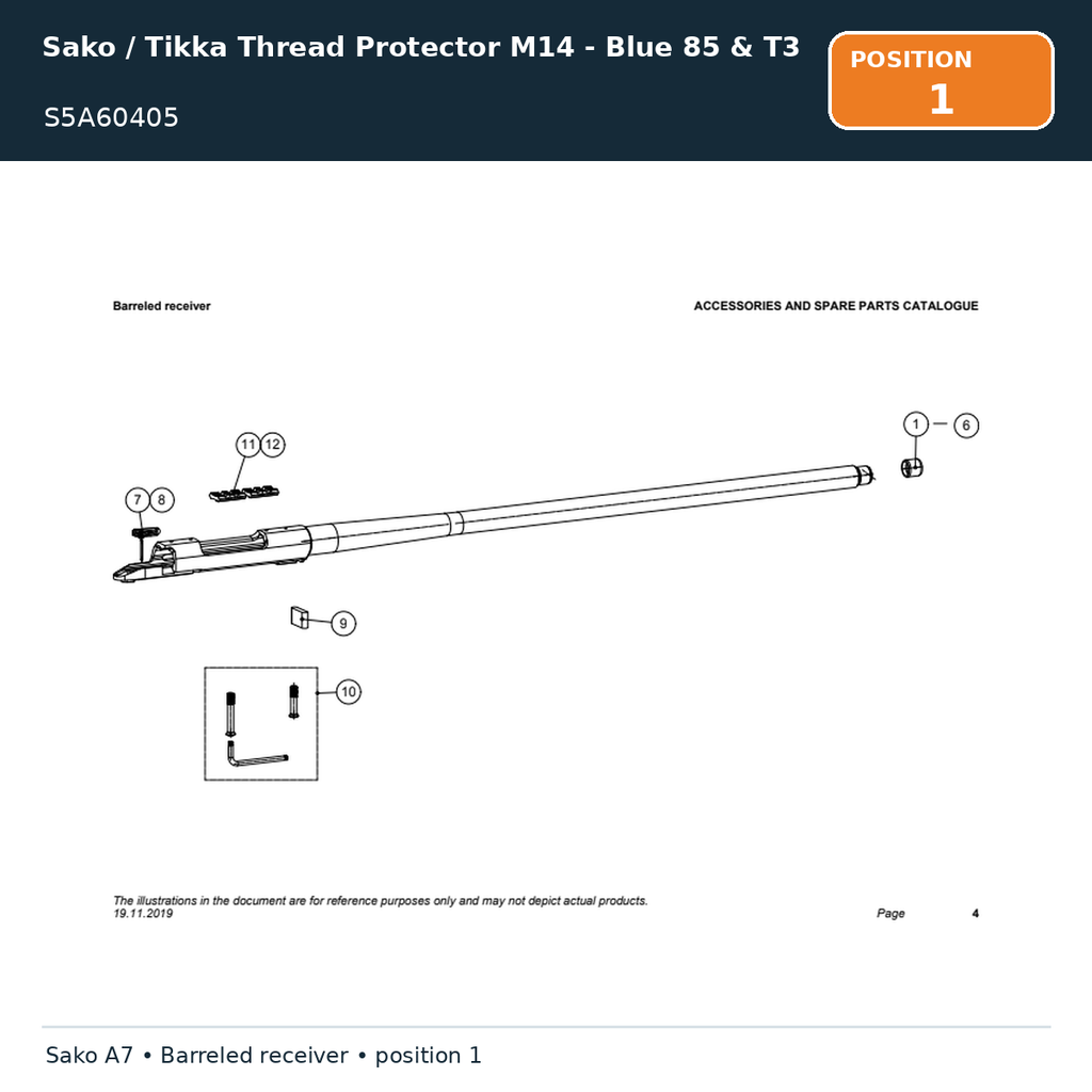 Sako / Tikka Thread Protector M14 - Blue 85 & T3