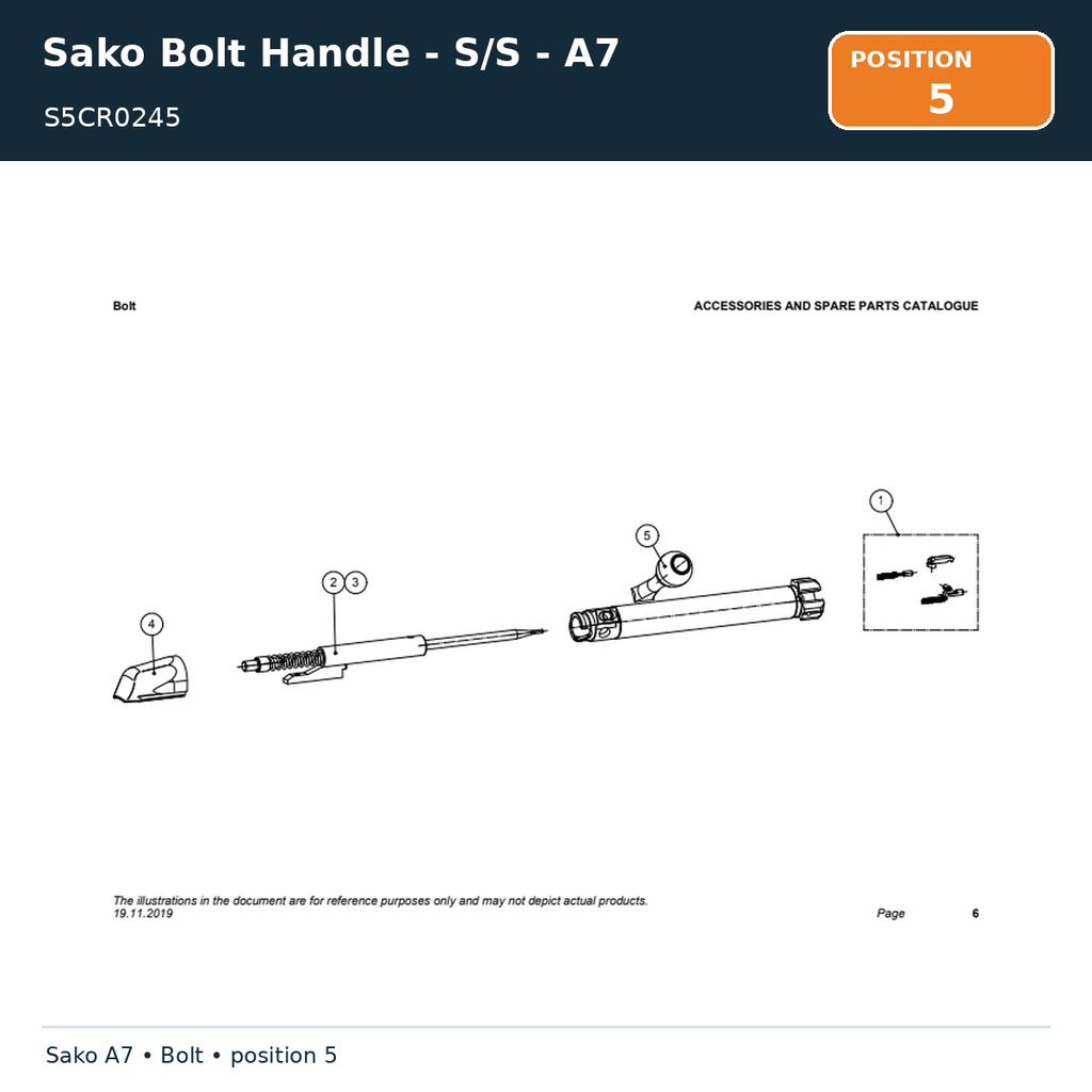 Sako Bolt Handle - S/S - A7
