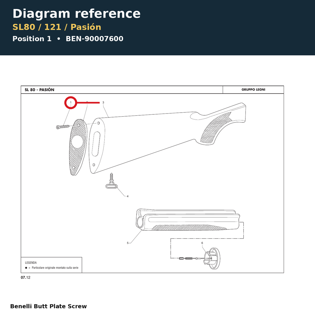 Benelli Butt Plate Screw