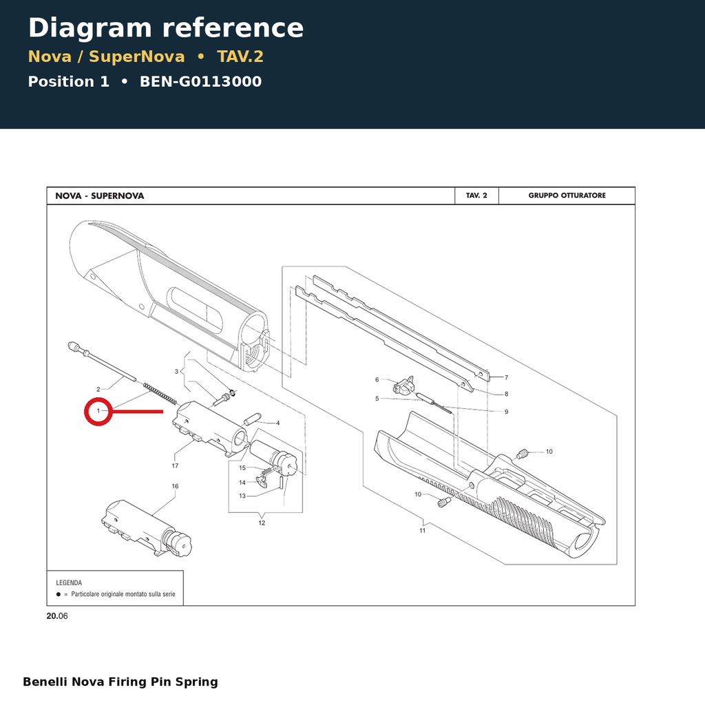 Benelli Nova Firing Pin Spring