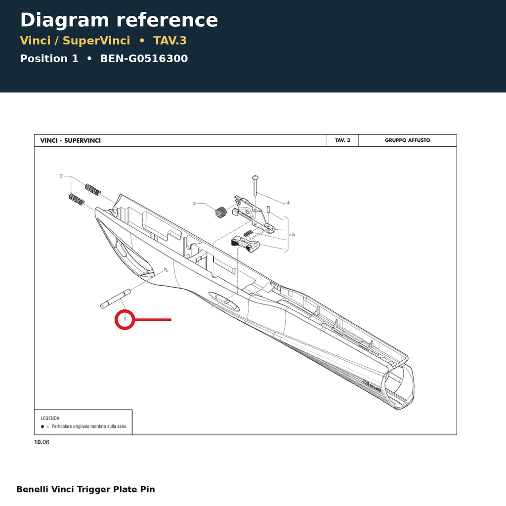 Benelli Vinci Trigger Plate Pin