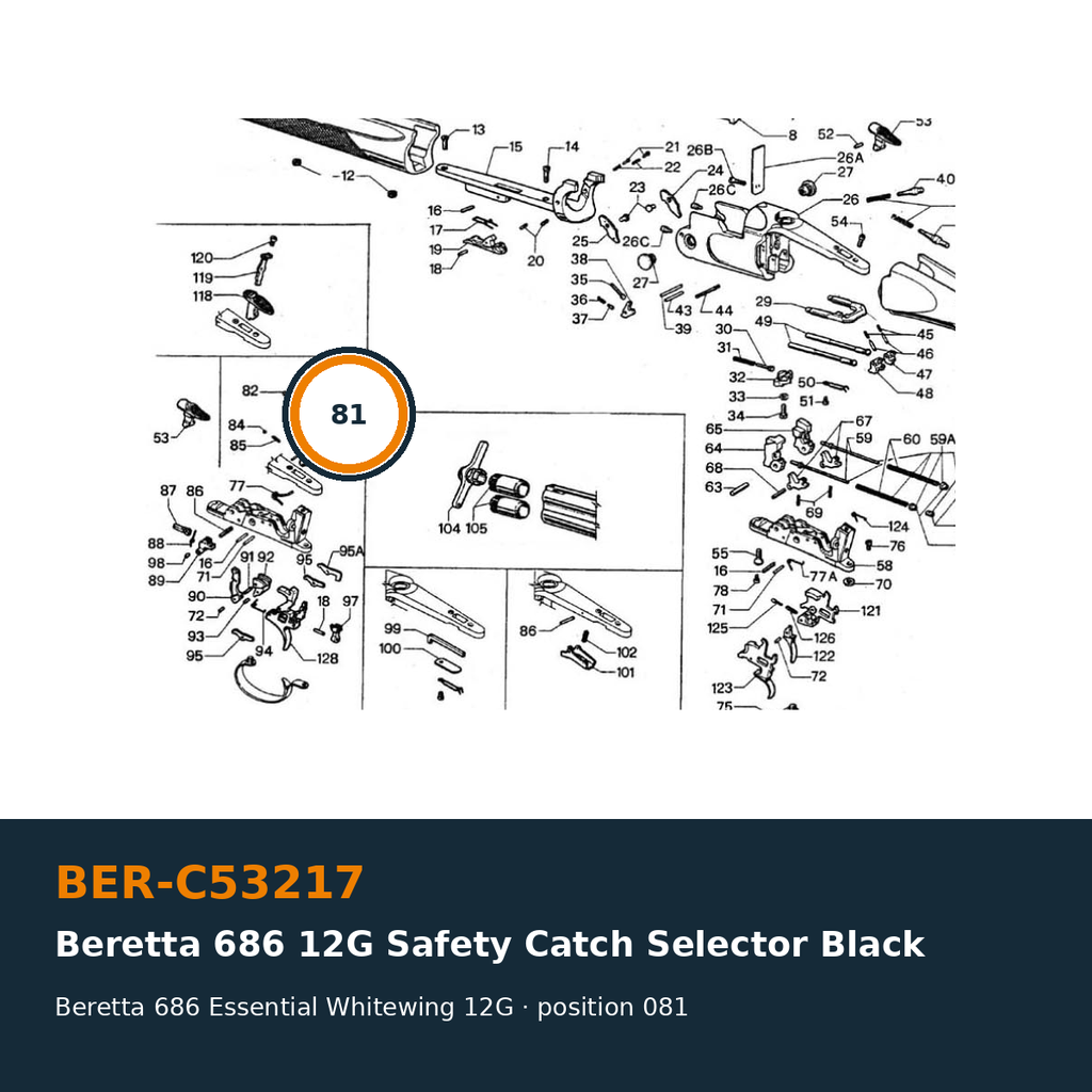Beretta 686 12G Safety Catch Selector Black