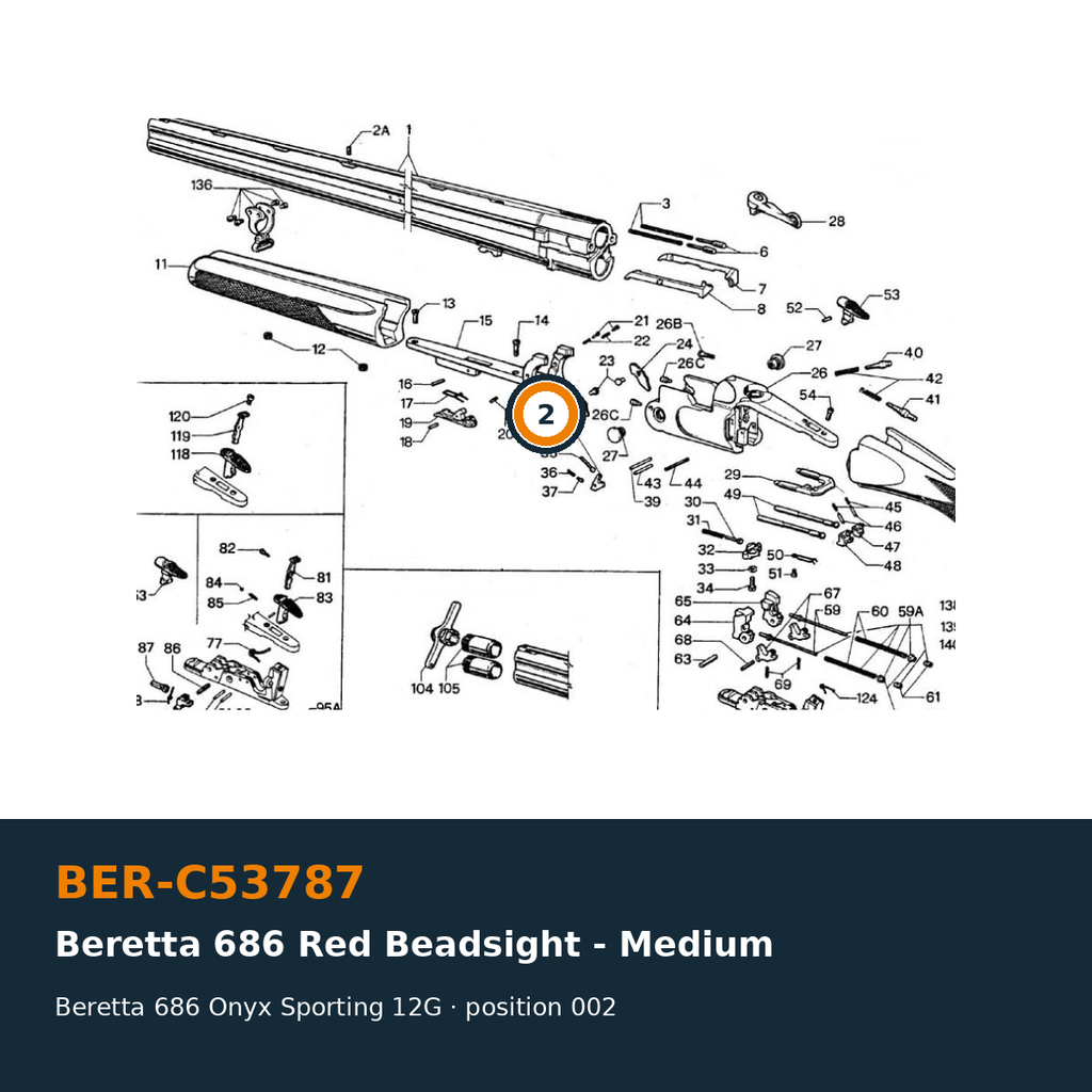 Beretta 686 Red Beadsight - Medium