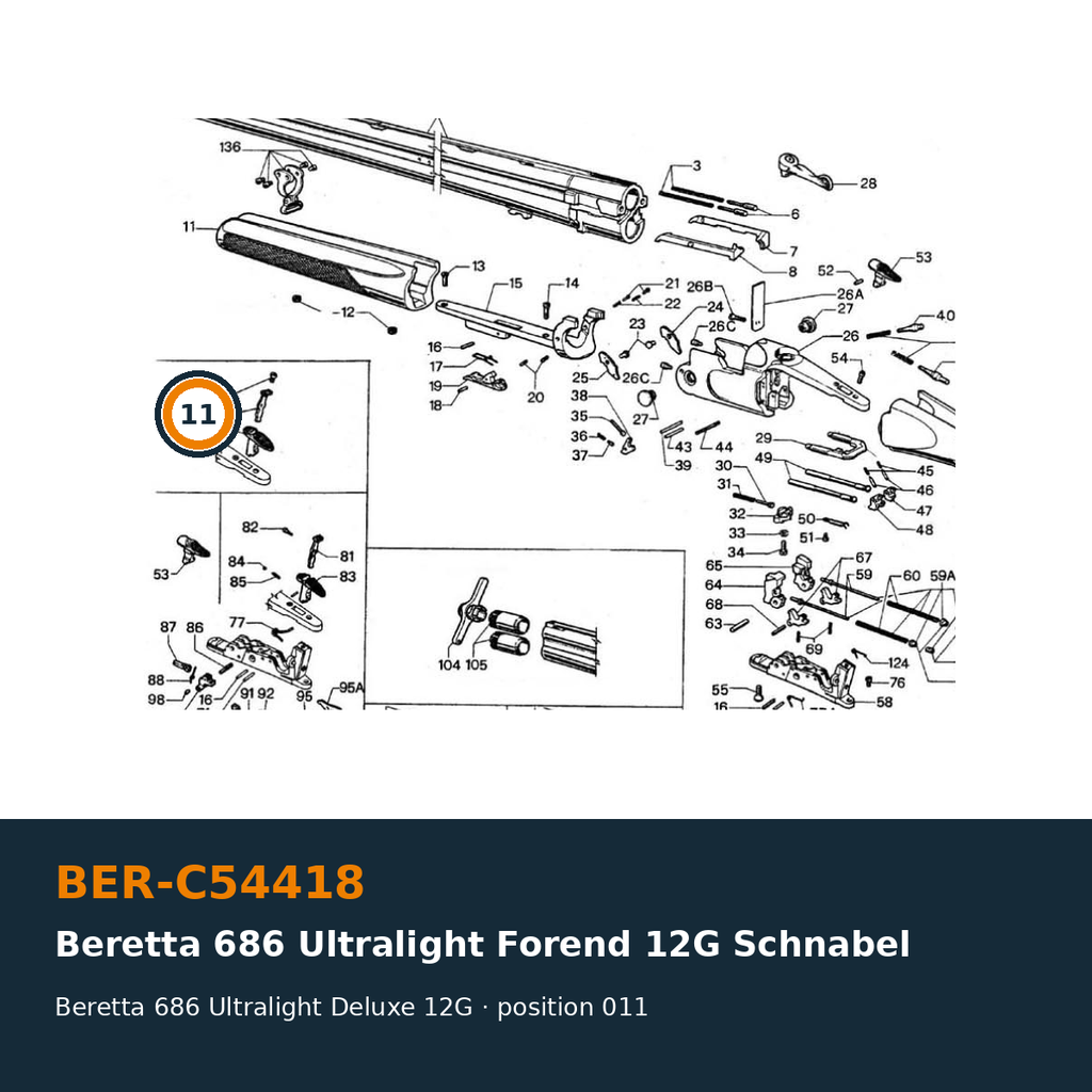 Beretta 686 Ultralight Fore-end 12G Schnabel
