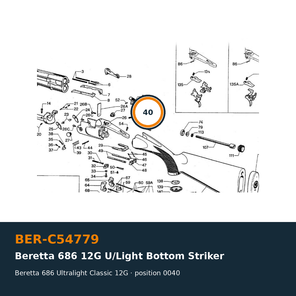 Beretta 686 12G Ultralight Bottom Striker