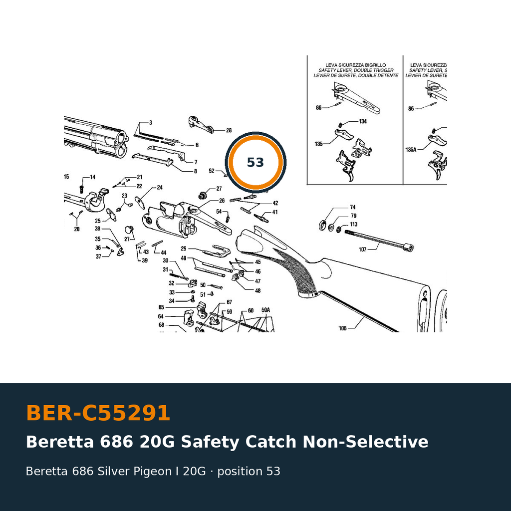Beretta 686 20G Safety Catch Non-Selective