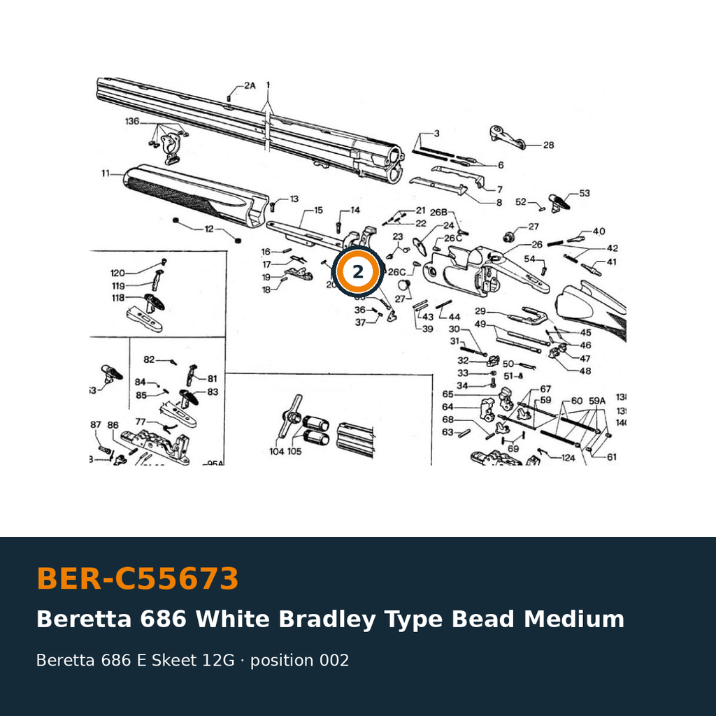Beretta 686 White Bradley Type Bead Medium