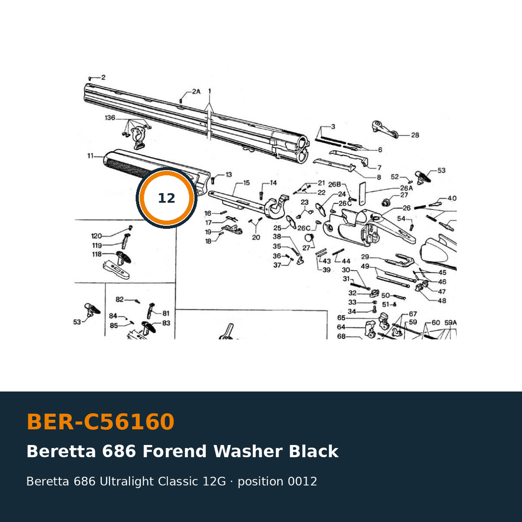 Beretta 686 Fore-end Washer Black