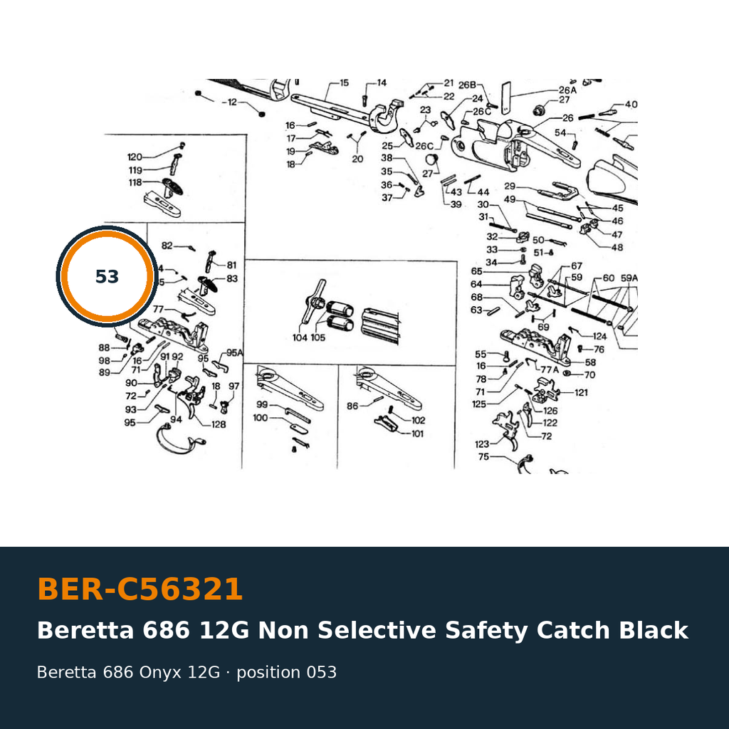 Beretta 686 12G Non Selective Safety Catch Black