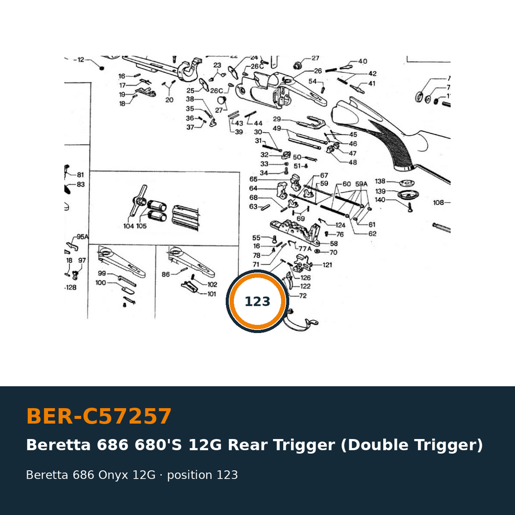 Beretta 686 680 Series 12G Rear Trigger (Double Trigger)