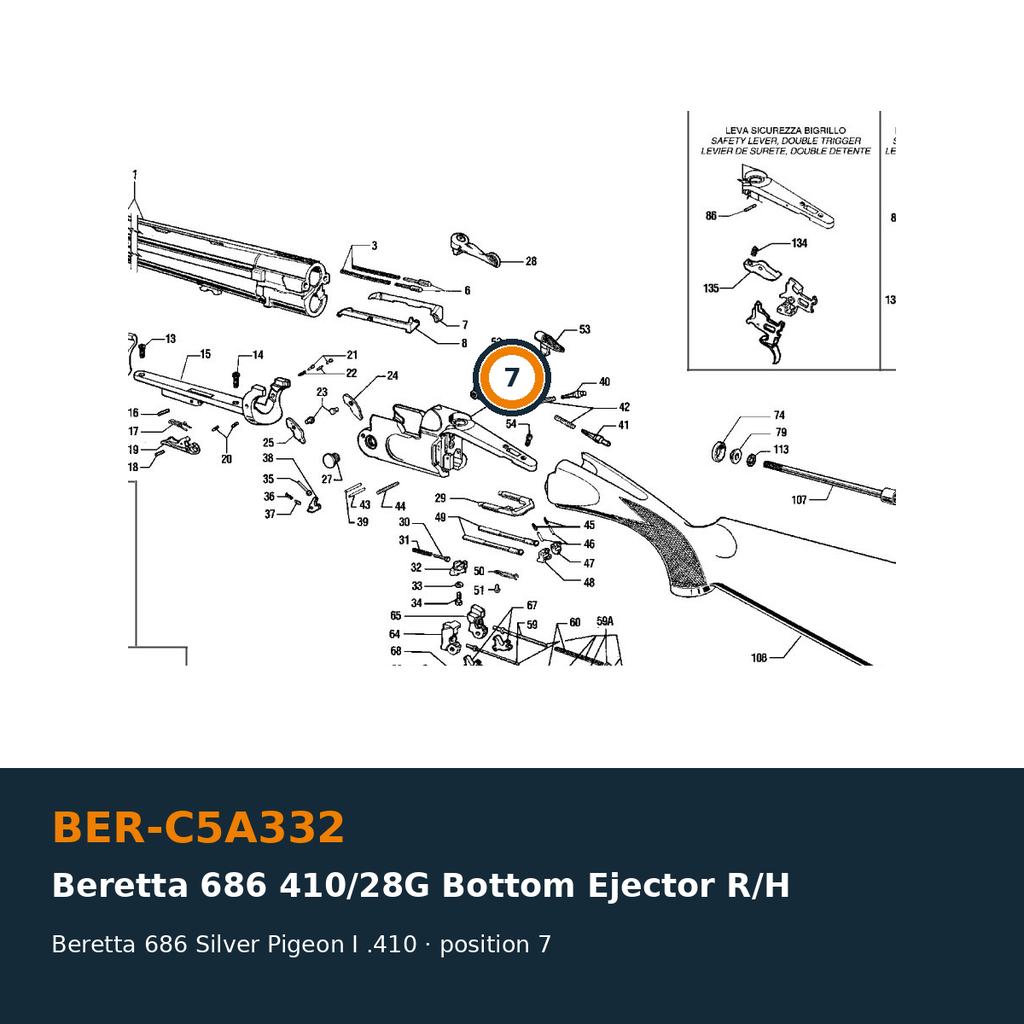 Beretta 686 410/28G Bottom Ejector R/H