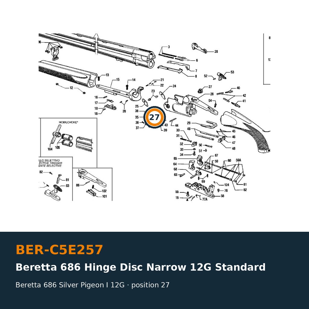 Beretta 686 Hinge Disc Narrow 12G Standard