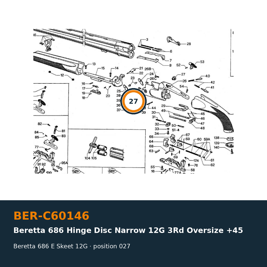 Beretta 686 Hinge Disc Narrow 12G 3rd Oversize +45