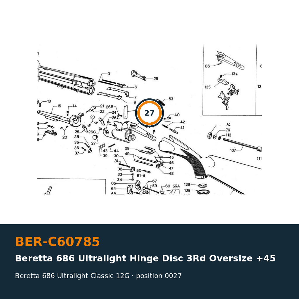 Beretta 686 Ultralight Hinge Disc 3rd Oversize +45