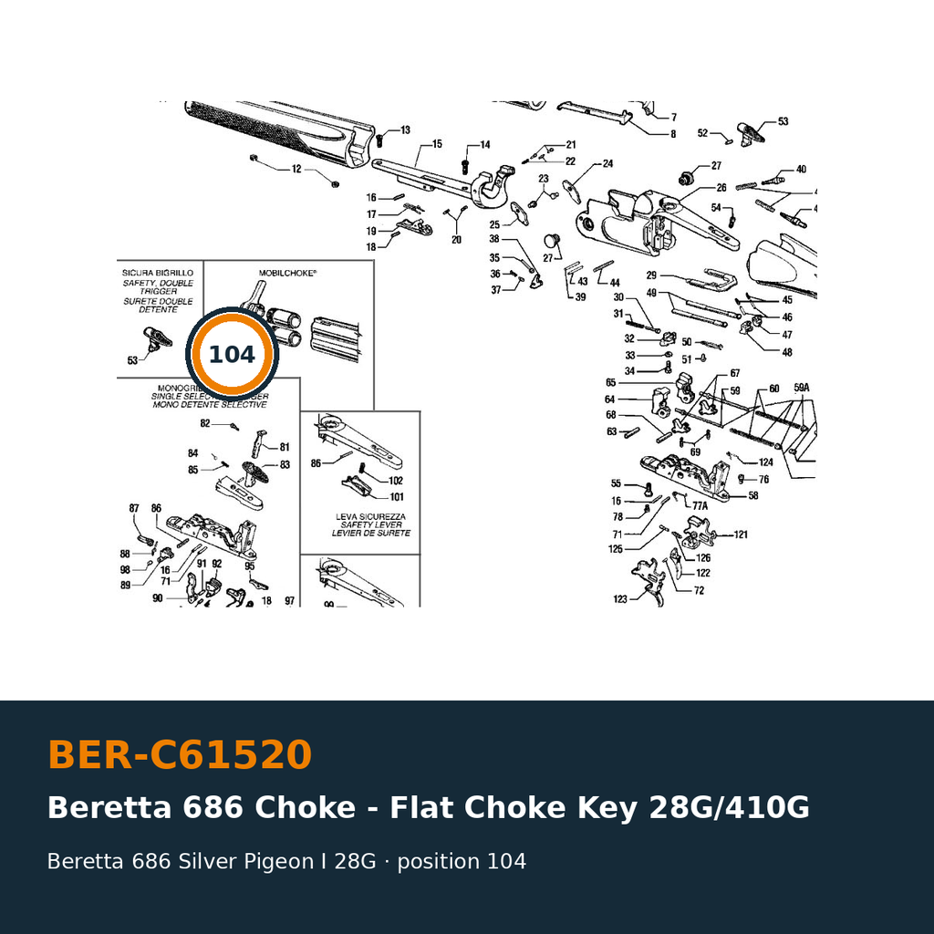 Beretta 686 Choke - Flat Choke Key 28G/410G