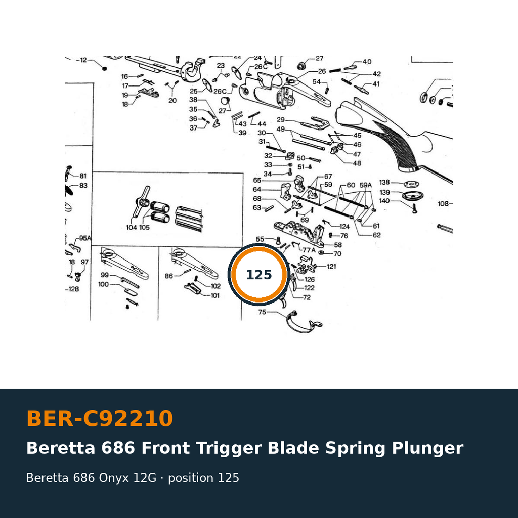 Beretta 686 Front Trigger Blade Spring Plunger