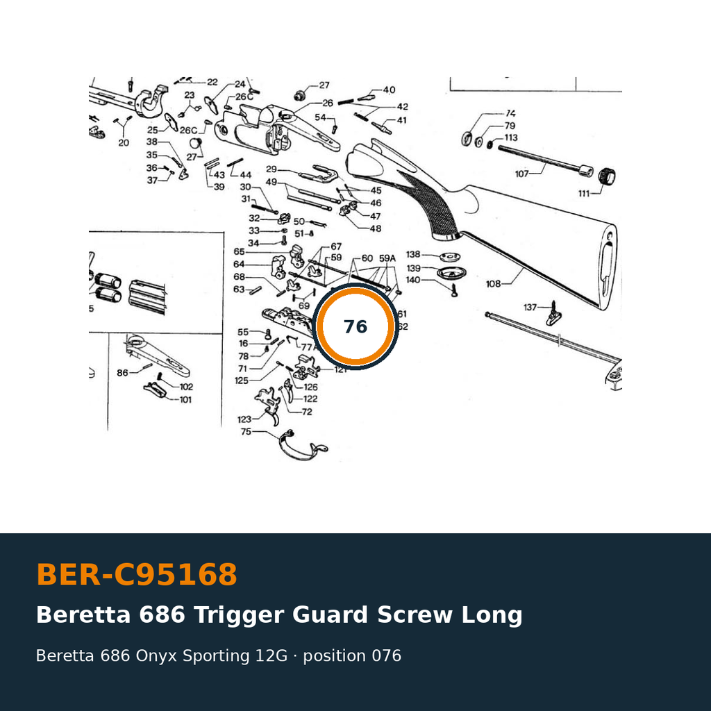 Beretta 686 Trigger Guard Screw Long