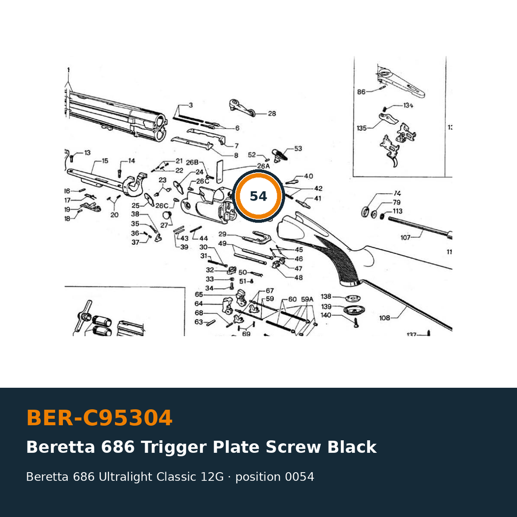 Beretta 686 Trigger Plate Screw Black