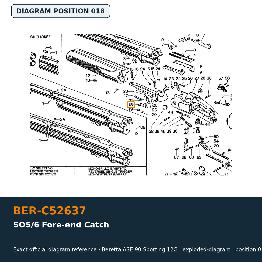 Beretta SO5/6 Fore-end Catch