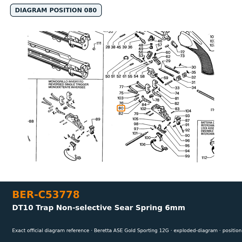 Beretta DT10 Trap Non-selective Sear Spring 6mm
