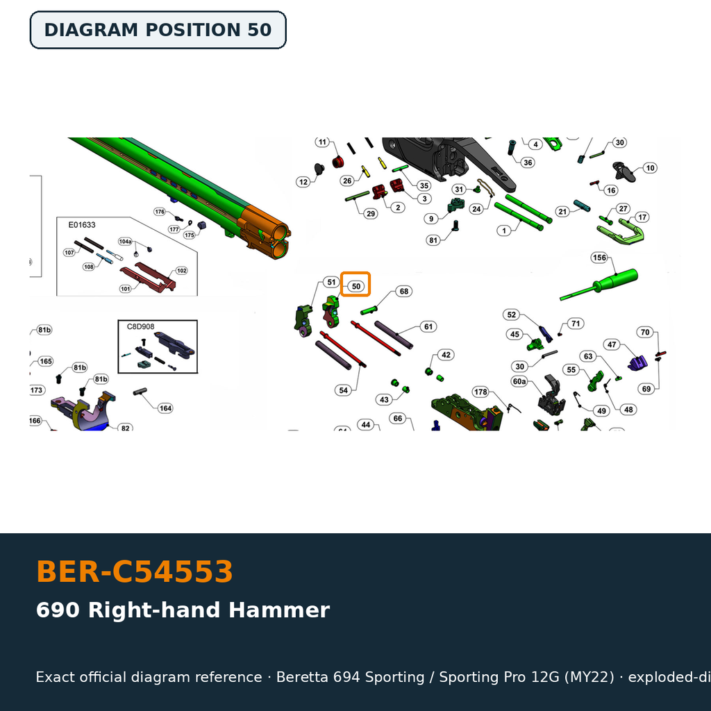 Beretta 690 Right-hand Hammer