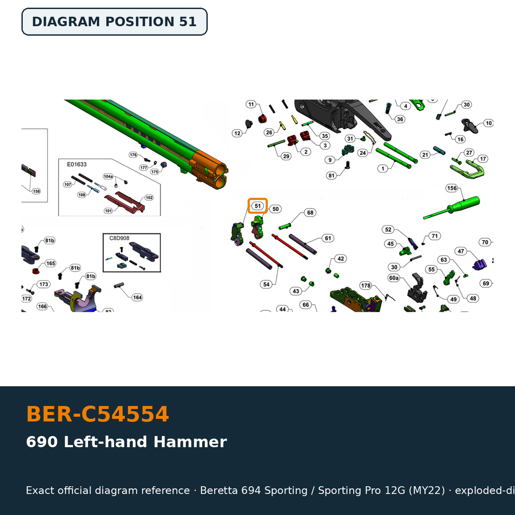 Beretta 690 Left-hand Hammer