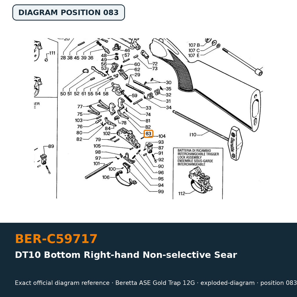 Beretta DT10 Bottom Right-hand Non-selective Sear