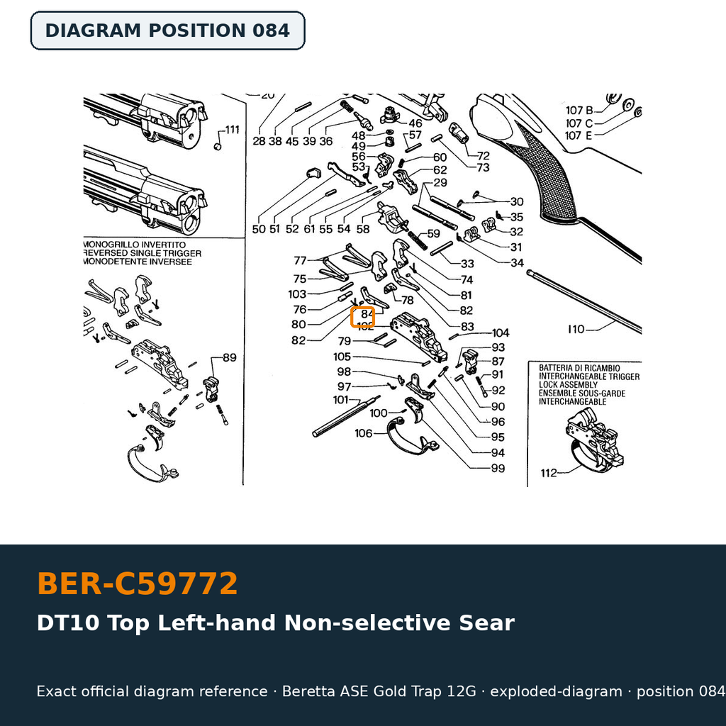 Beretta DT10 Top Left-hand Non-selective Sear