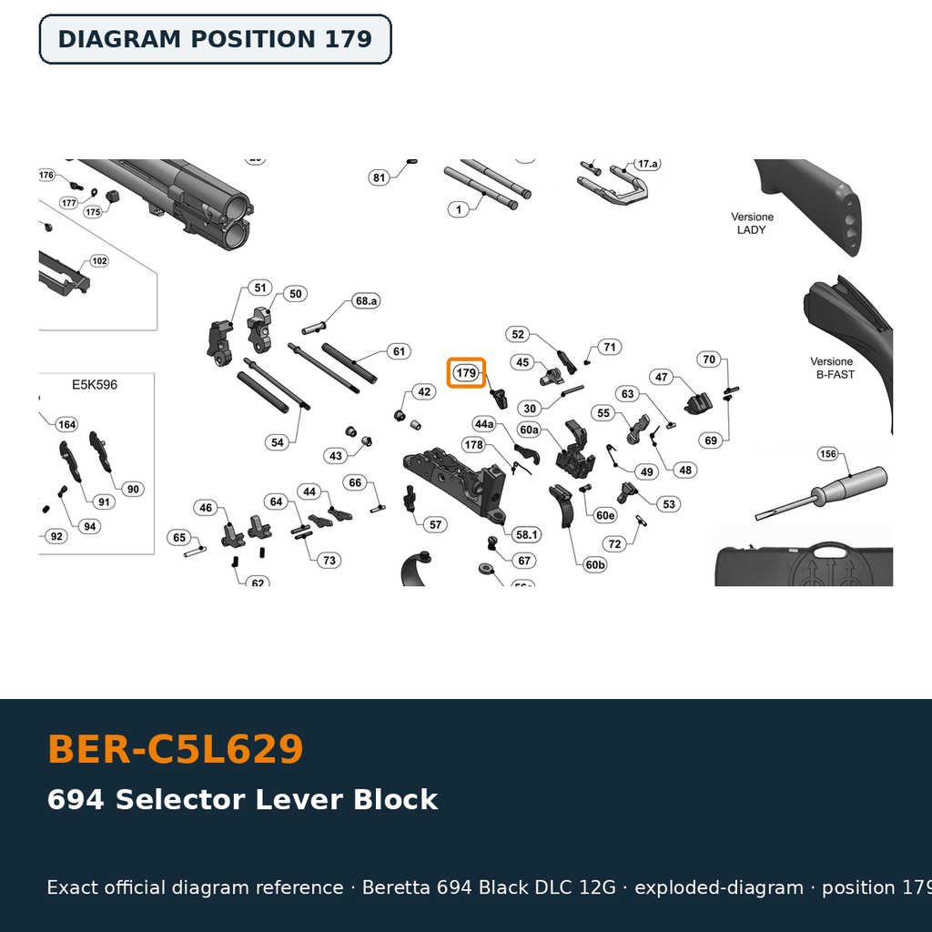 Beretta 694 Selector Lever Block