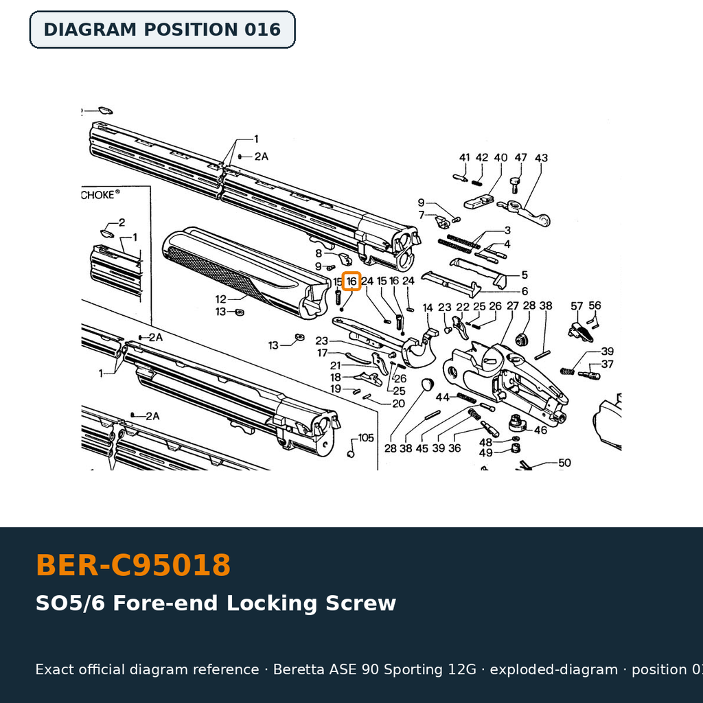 Beretta SO5/6 Fore-end Locking Screw