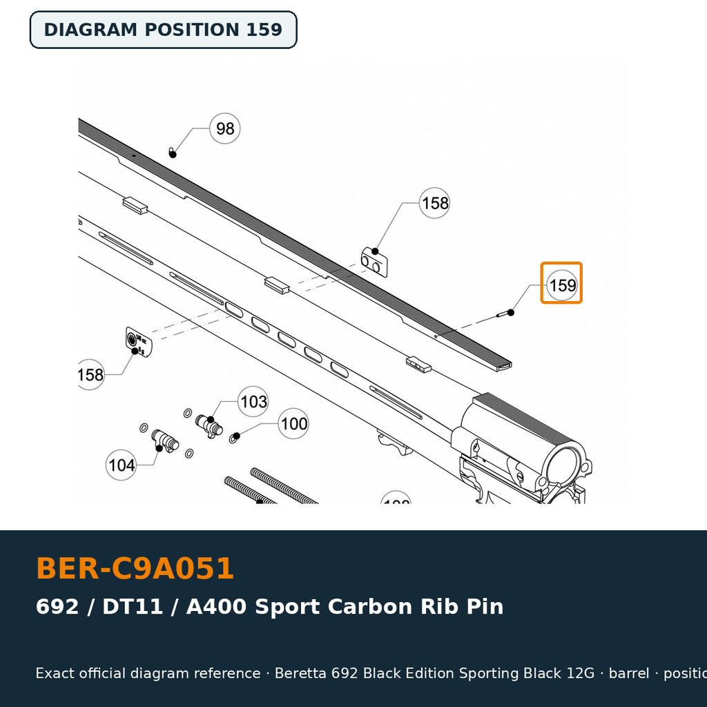 Beretta 692 / DT11 / A400 Sport Carbon Rib Pin