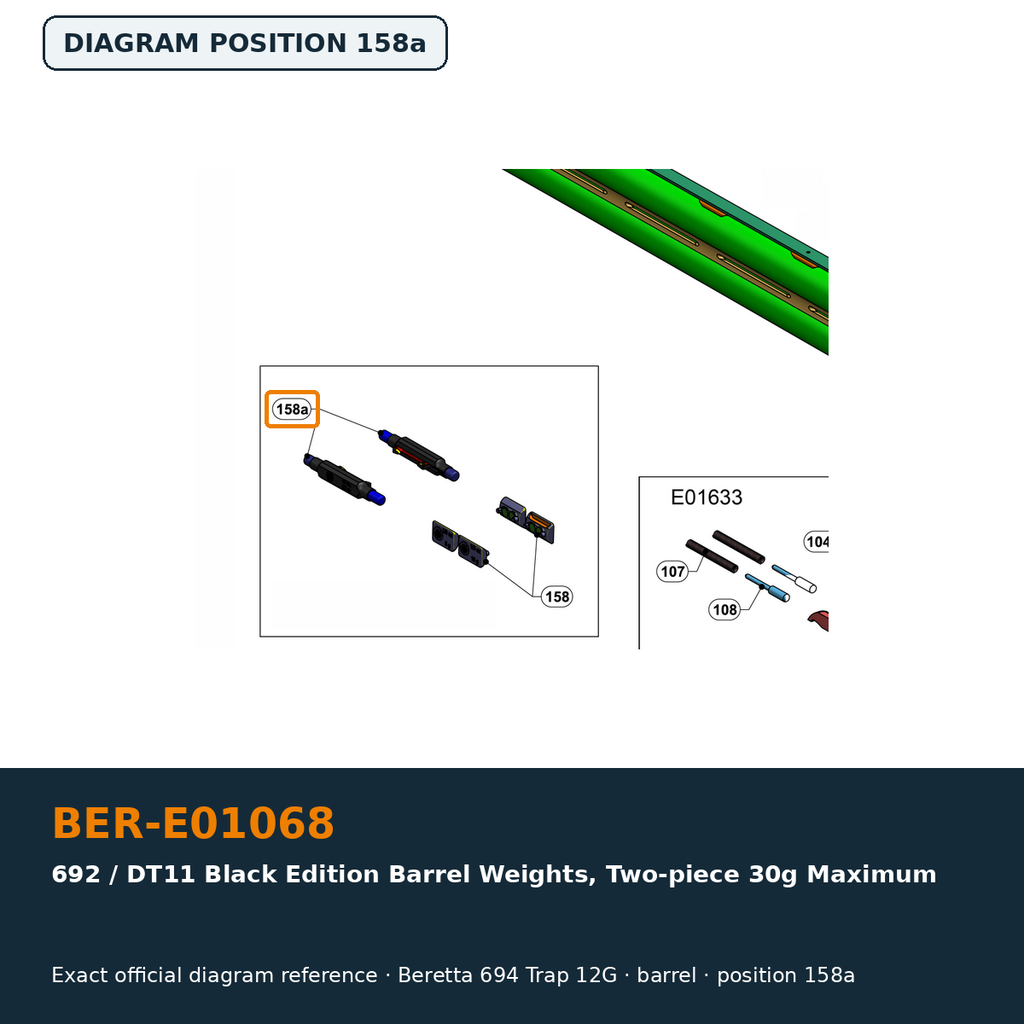 Beretta 692 / DT11 Black Edition Barrel Weights, Two-piece 30g Maximum