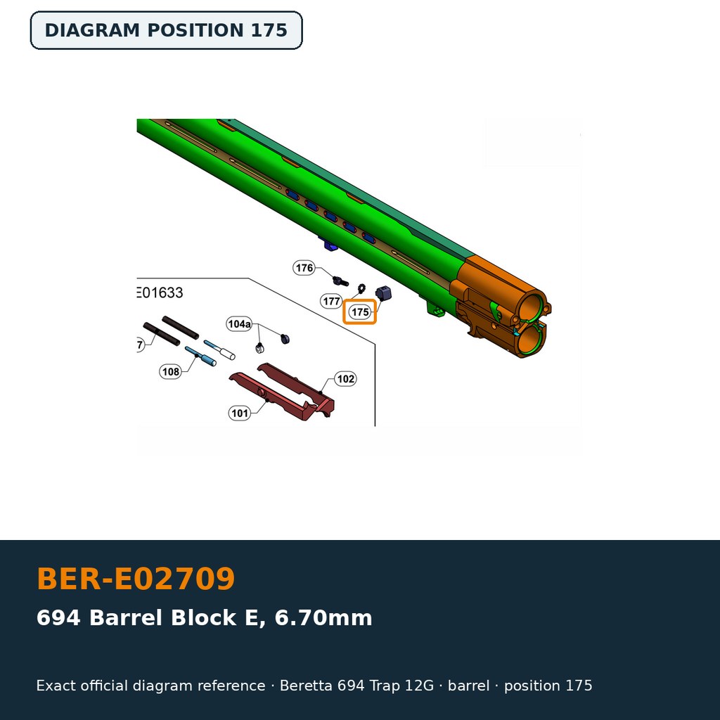 Beretta 694 Barrel Block E, 6.70mm